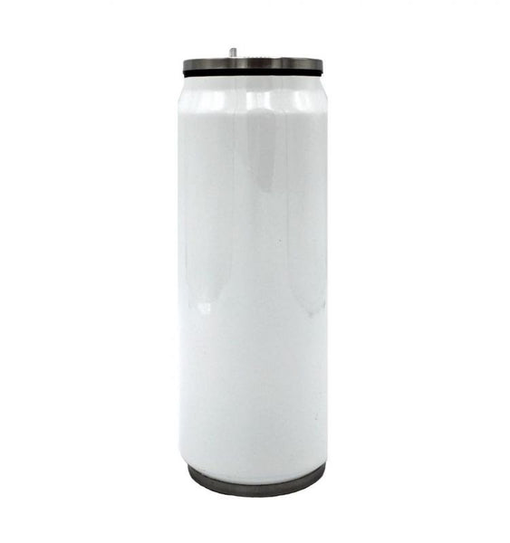 BOTELLA SUBLIMACION BLANCA CON PAJITA 500ML