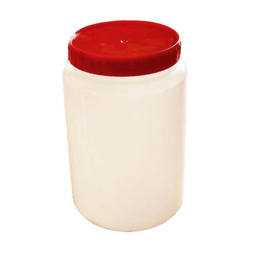 BOTE PLASTICO CON TAPA ROJA
