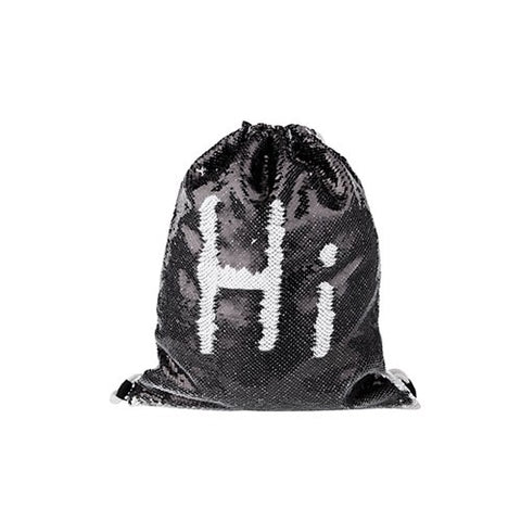 MOCHILA LENTEJUELAS BLANCO / NEGRO