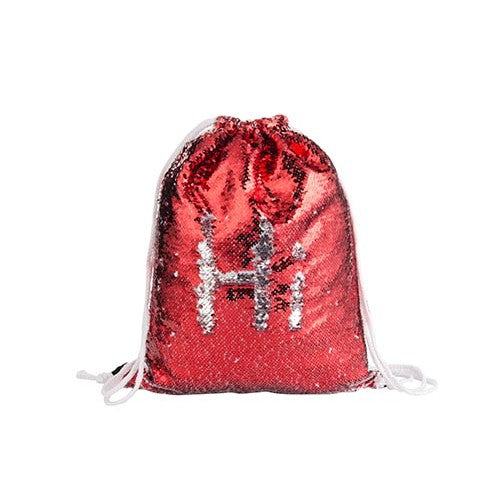 MOCHILA LENTEJUELAS ROJO / PLATA