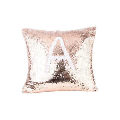 FUNDA COJIN LENTEJUELAS CUADRADO CHAMPAGNE