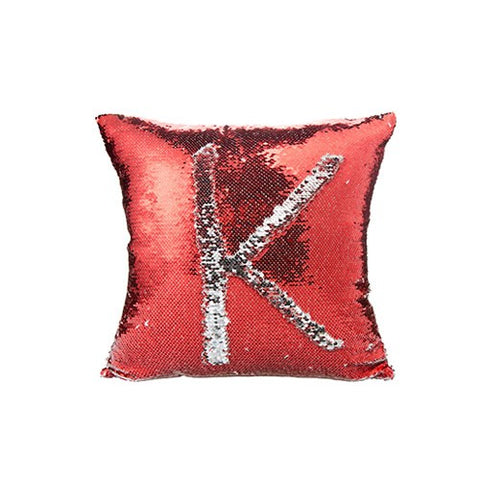 FUNDA COJIN LENTEJUELAS CUADRADO ROJA