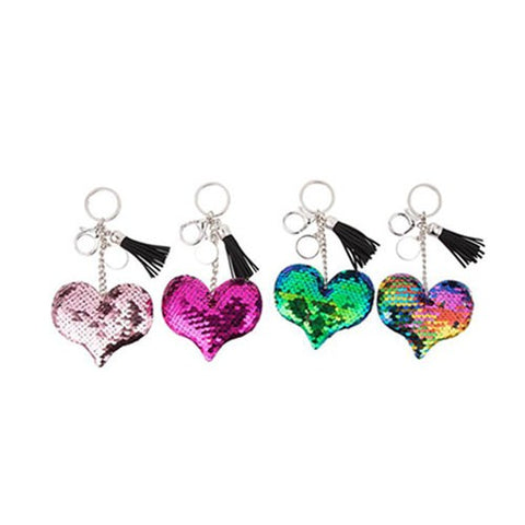 LLAVERO LENTEJUELAS CORAZÓN MULTICOLOR