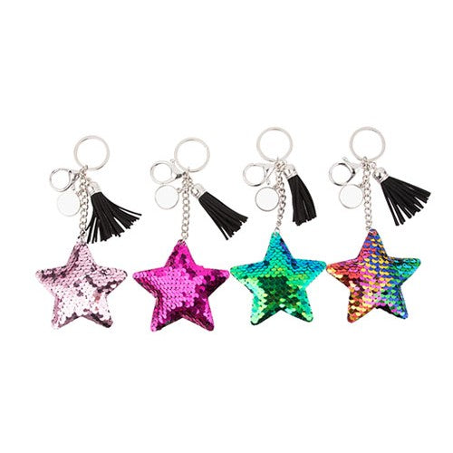 LLAVERO LENTEJUELAS ESTRELLA COLOR VERDE