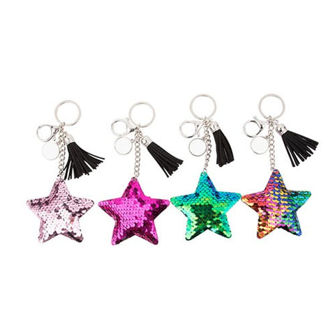 LLAVERO LENTEJUELAS ESTRELLA COLOR VERDE
