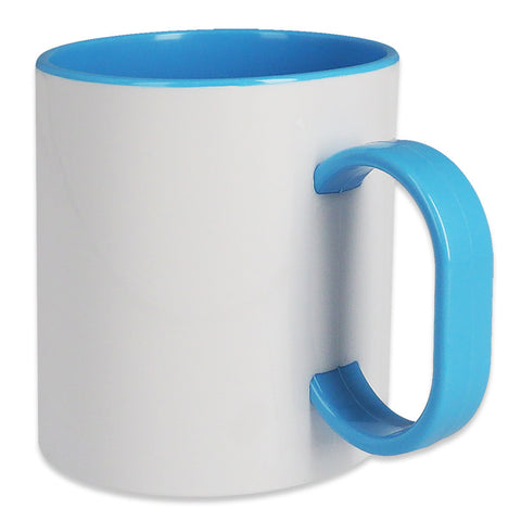 TAZA SUBLIMACION PLASTICO AZUL