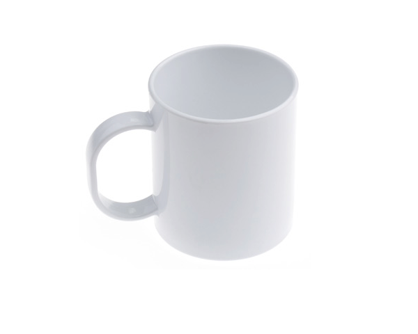 TAZA SUBLIMACION PLASTICO BLANCA