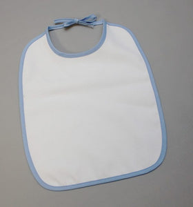 BABERO BLANCO CON BORDE AZUL FELPA