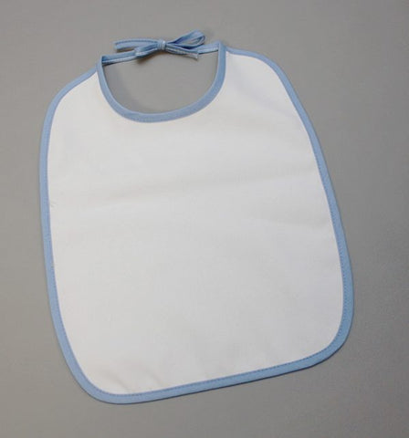 BABERO BLANCO CON BORDE AZUL FELPA