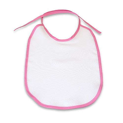 BABERO BLANCO BORDE ROSA   FELPA
