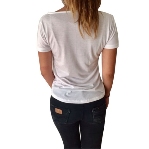 CAMISETA MANGA CORTA ENTALLADA TD597 T-L BLANCA