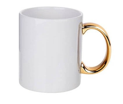 TAZA PORCELANA CON MANGO DE ORO