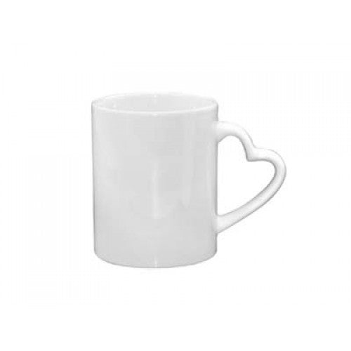 TAZA SUBLIMACION BLANCA ASA CORAZON